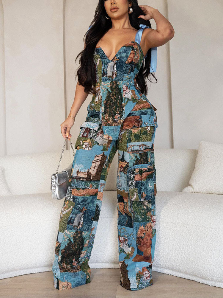 Vintage Corset Top & Cargo Pants Set