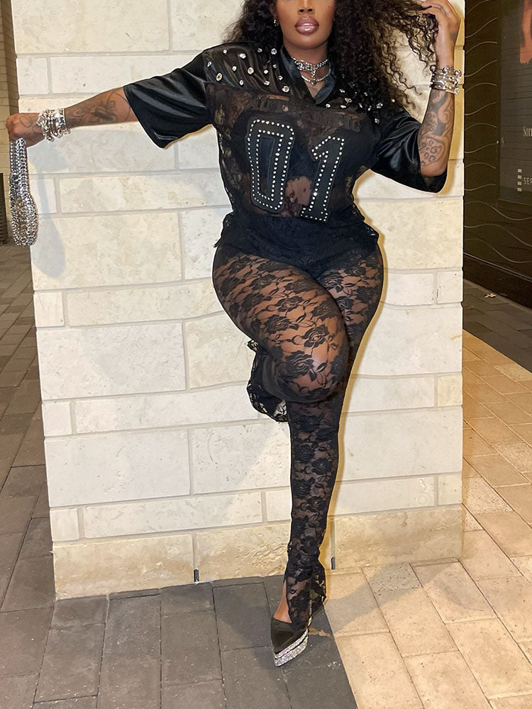 Lace Jersey Top