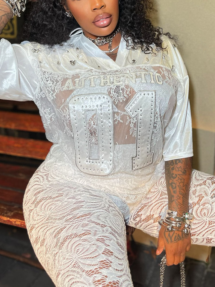 Lace Jersey Top