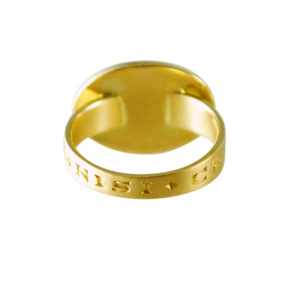 Gabriella Kiss 18k Large Crying Eye Ring Inscribed with Nil Nisi Cruce