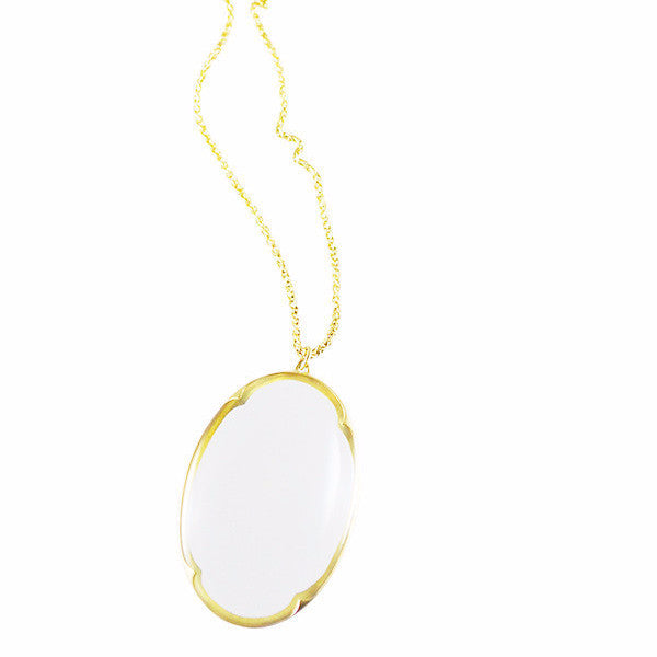 Gabriella Kiss 18k & Rock Crystal Lens Pendant Necklace - 20