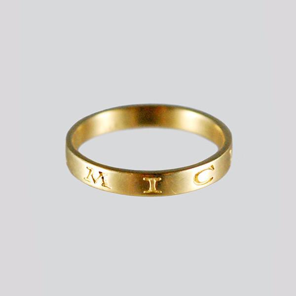 Gabriella Kiss 14k Band Ring Inscribed with Amicitia