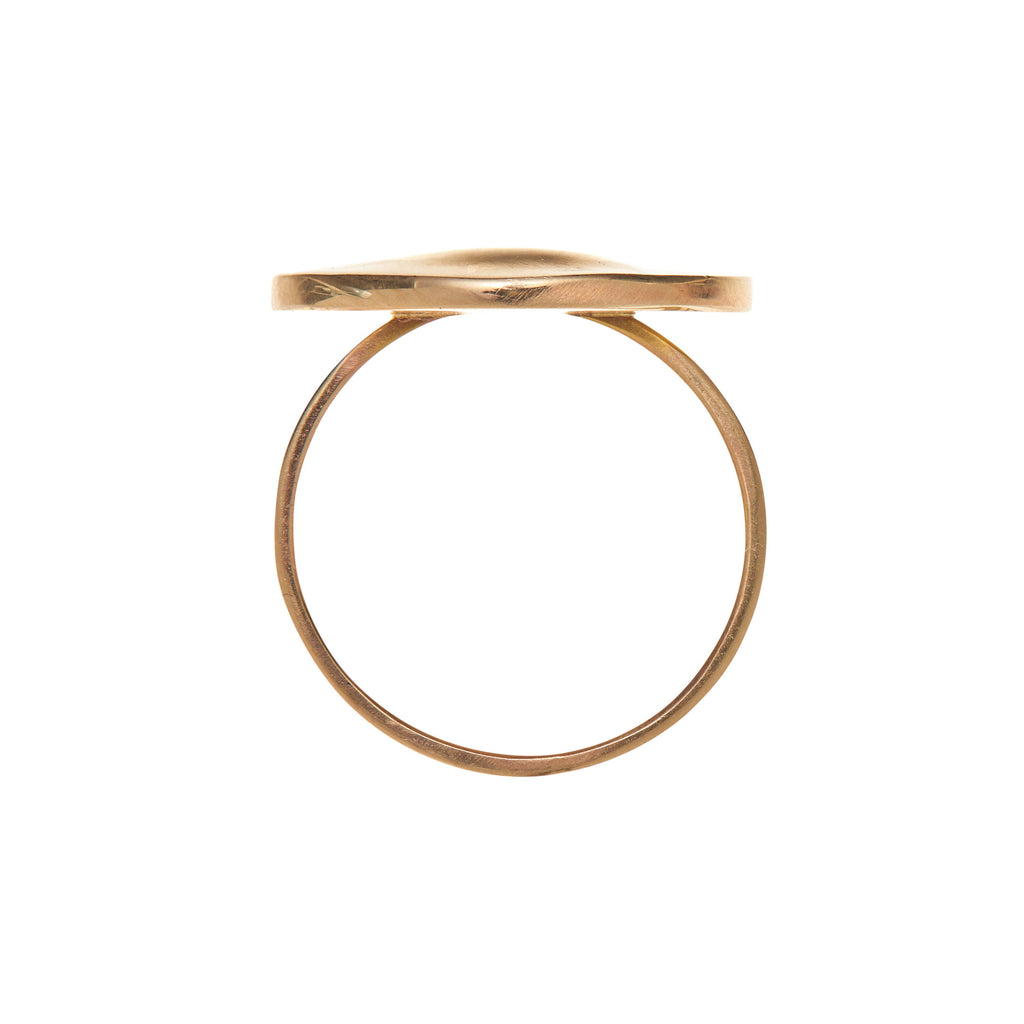 Gabriella Kiss 18k Large Eye Ring Inscribed with Invigilare