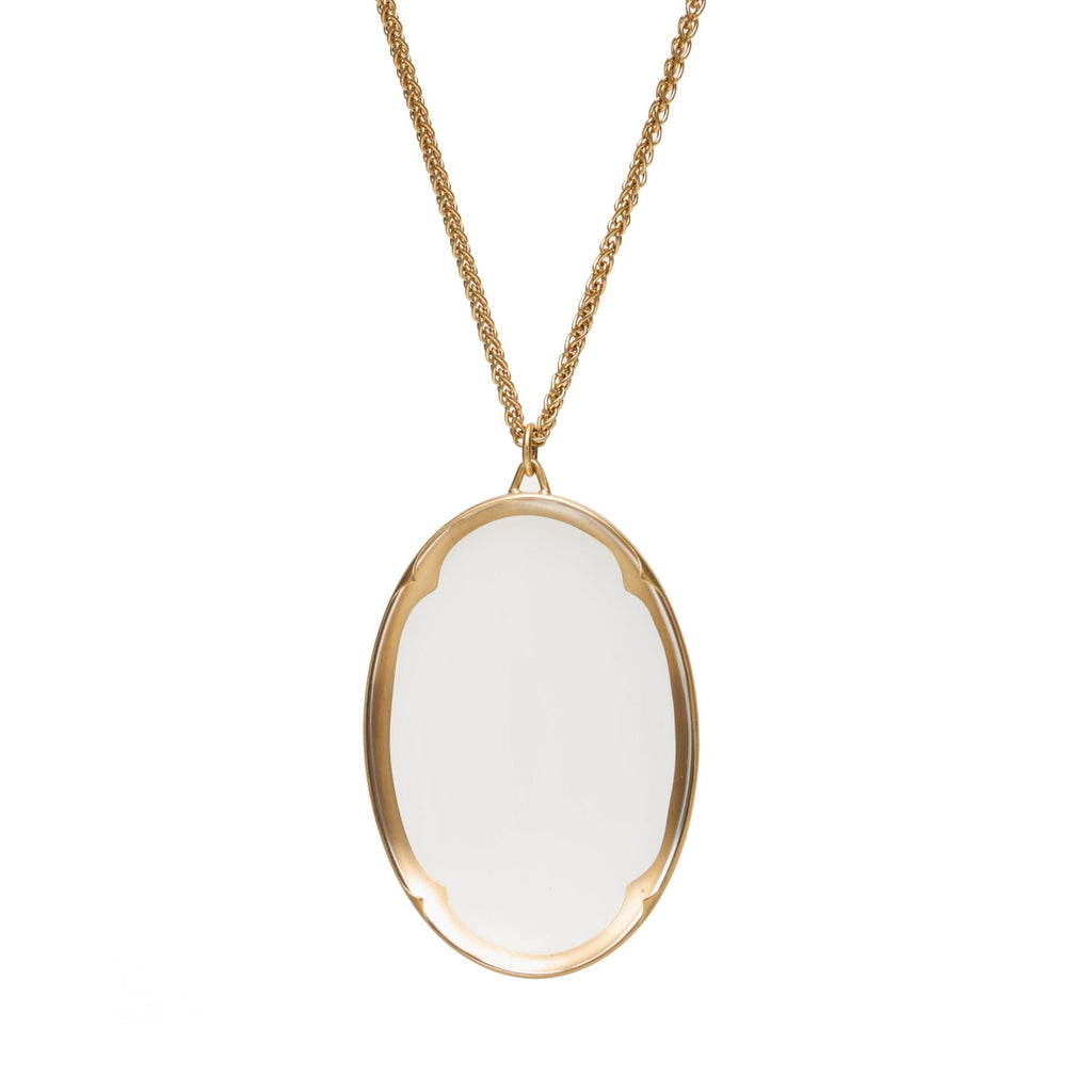 Gabriella Kiss 18k & Rock Crystal Lens Pendant Necklace - 20