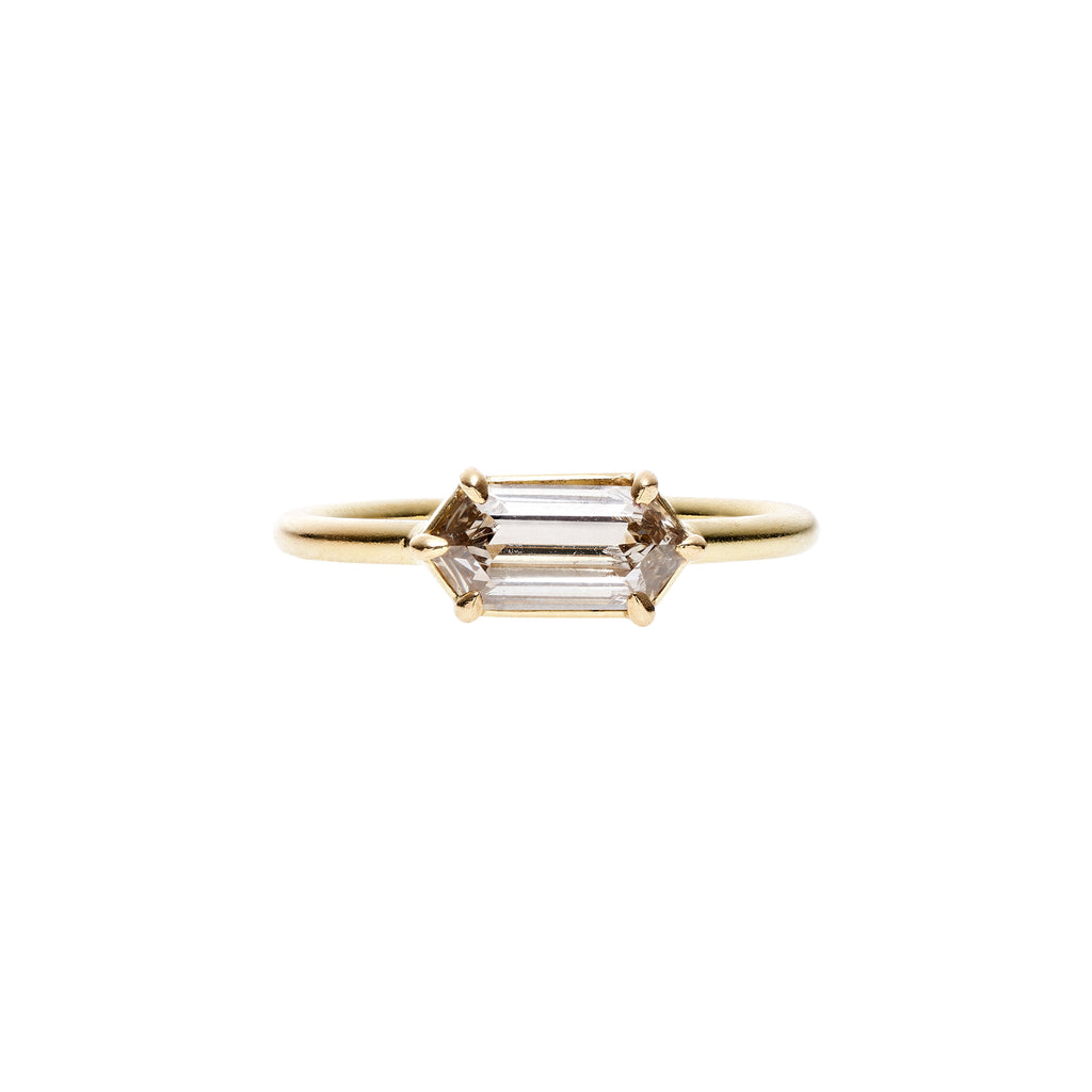 Tura Sugden 18k Champagne Hexagon Diamond Ring - .9ct