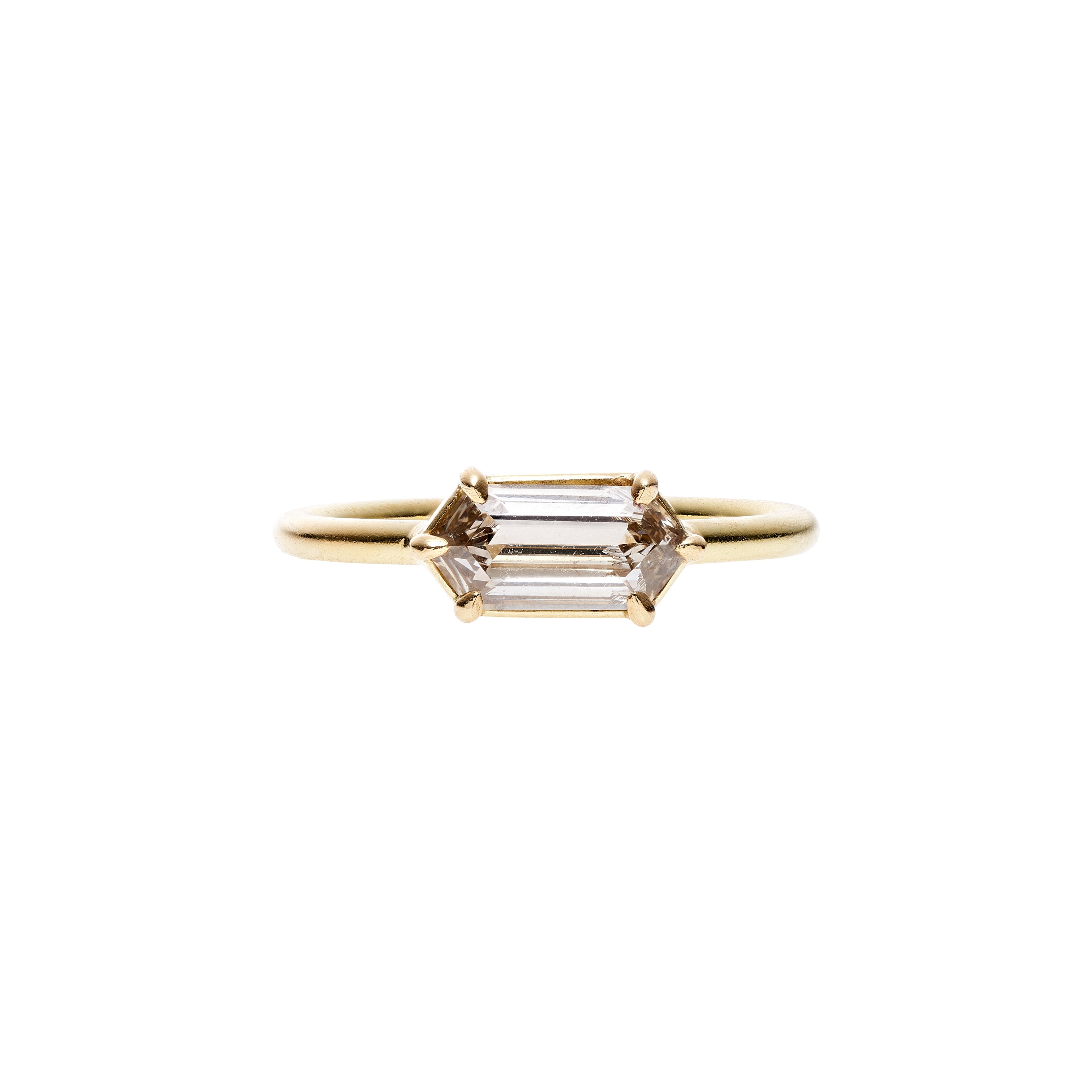 Tura Sugden 18k Champagne Hexagon Diamond Ring - .9ct