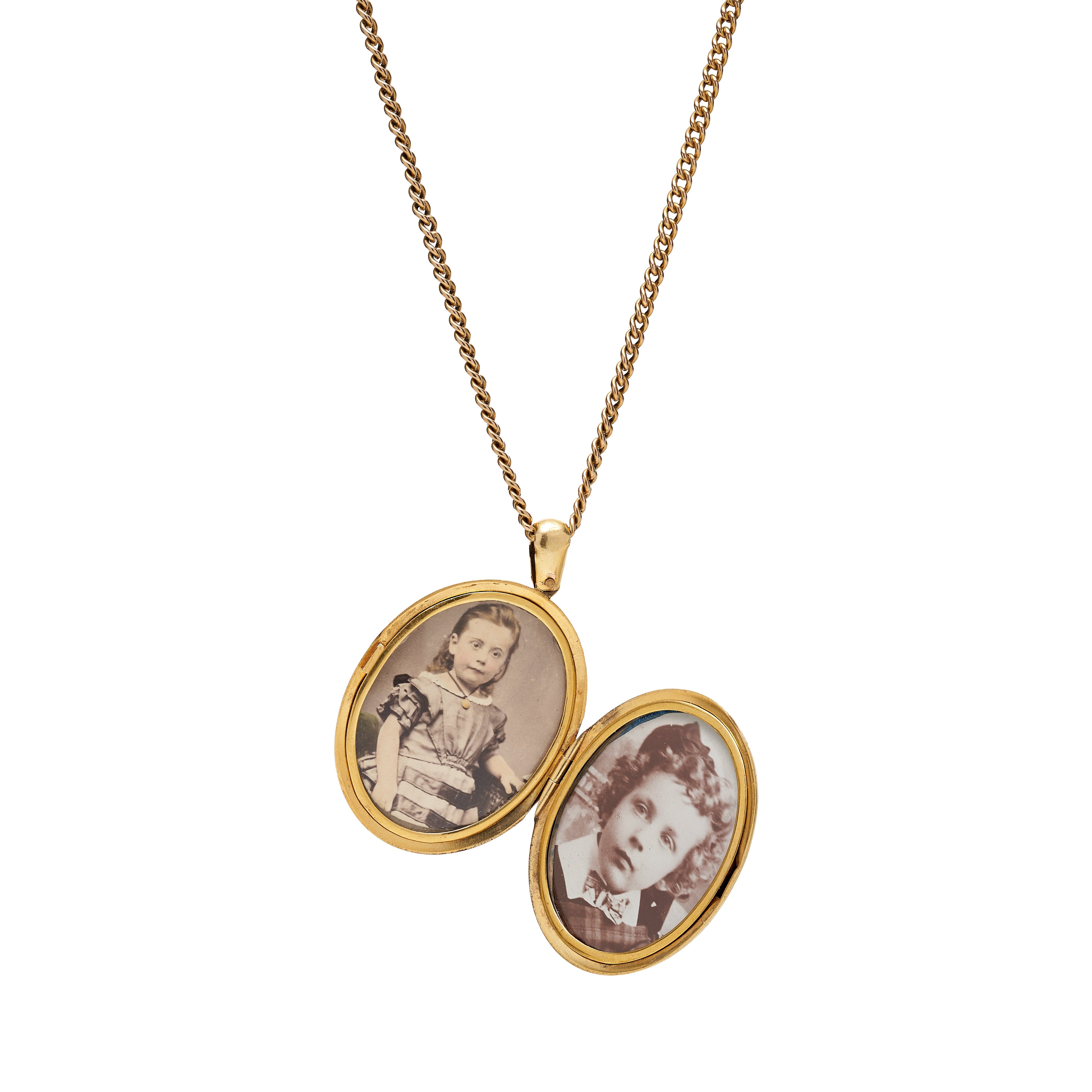 Antique Victorian 14k Bloomed Large Oval Locket Pendant