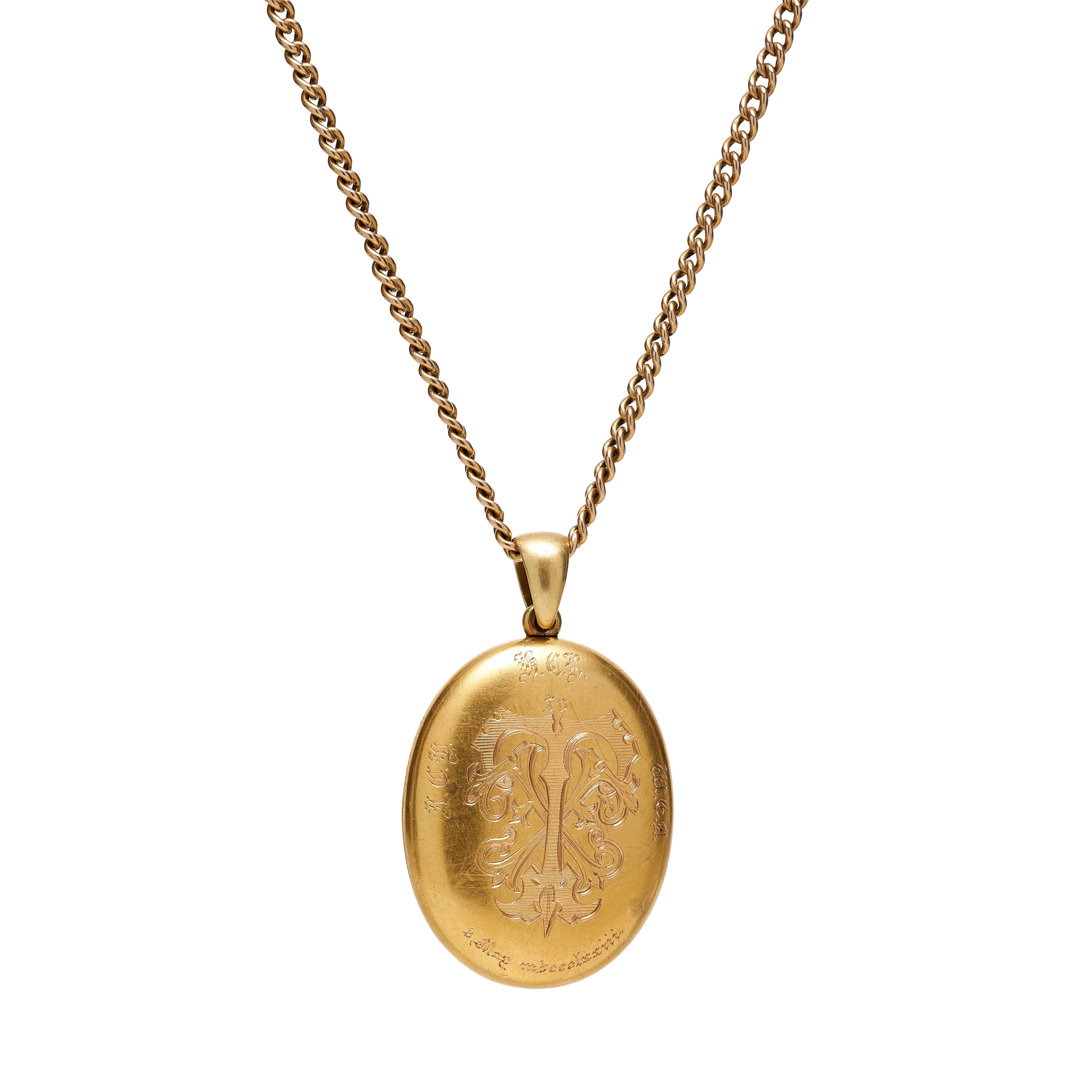Antique Victorian 18k Banded Agate & Pearl Oval Locket Pendant