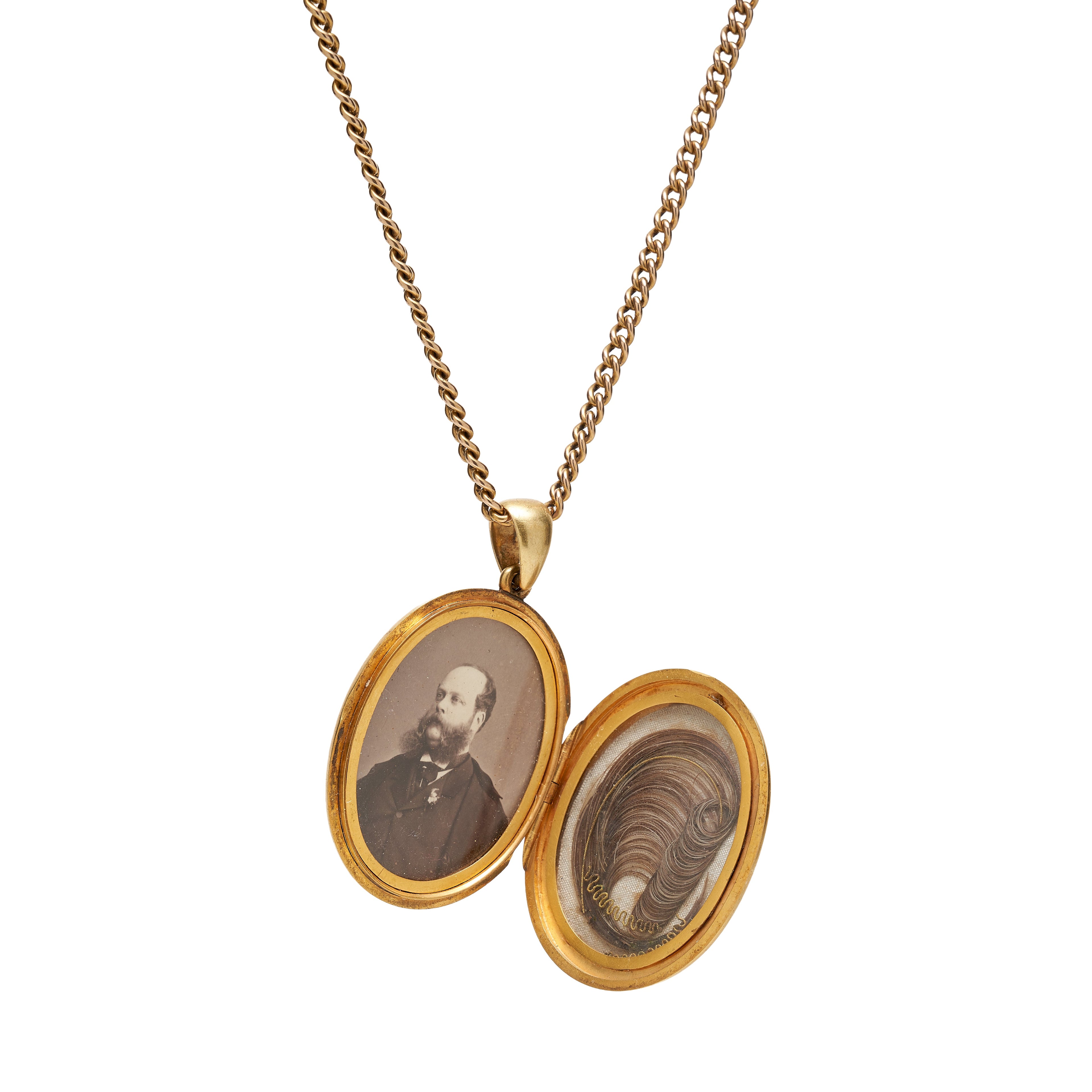 Antique Victorian 18k Banded Agate & Pearl Oval Locket Pendant