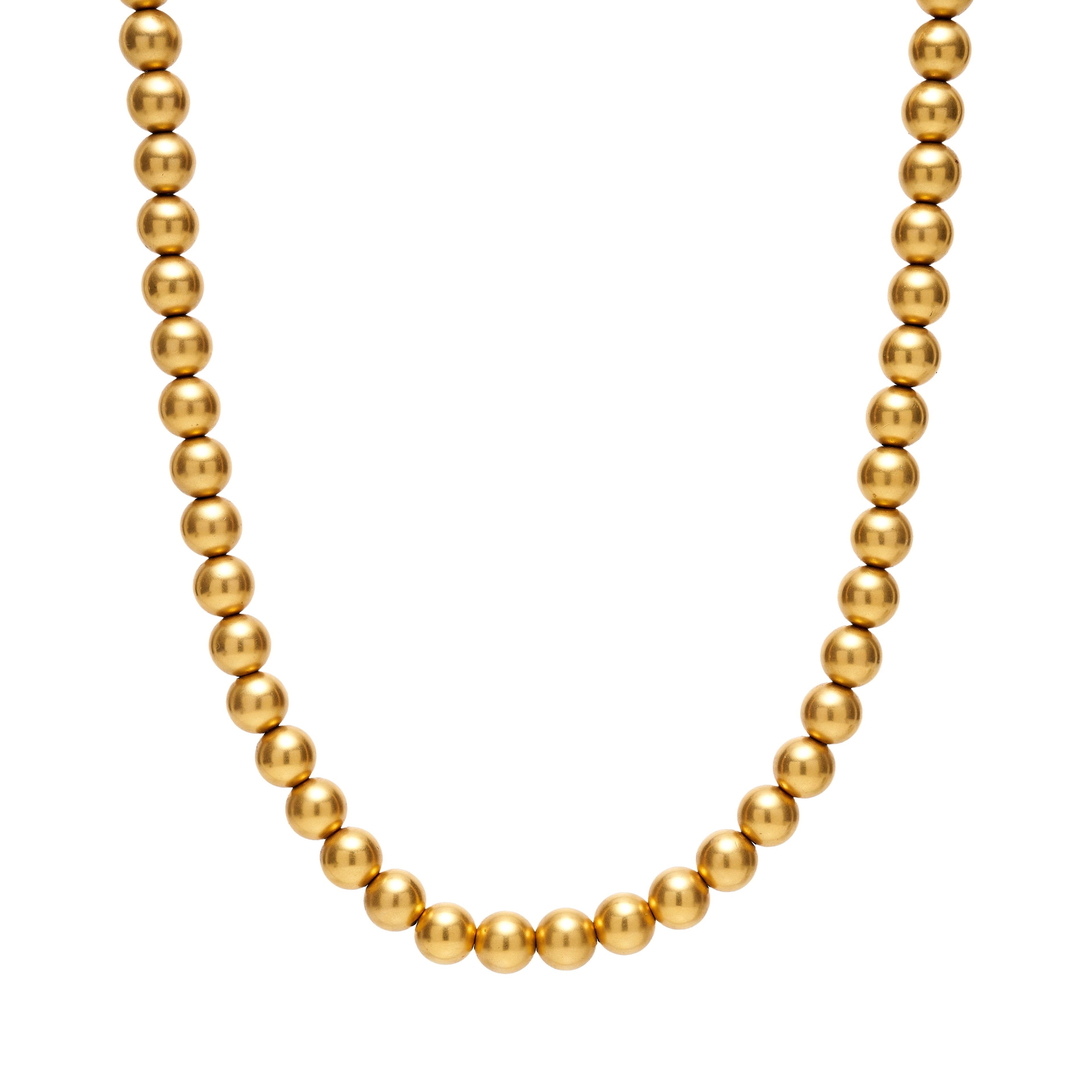 Antique Victorian 14k 7mm Gold Bead Necklace- 15