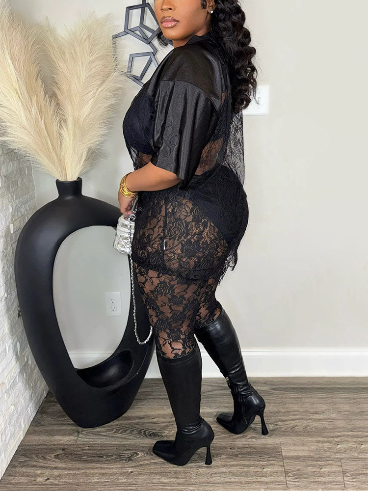 Lace Jersey Top