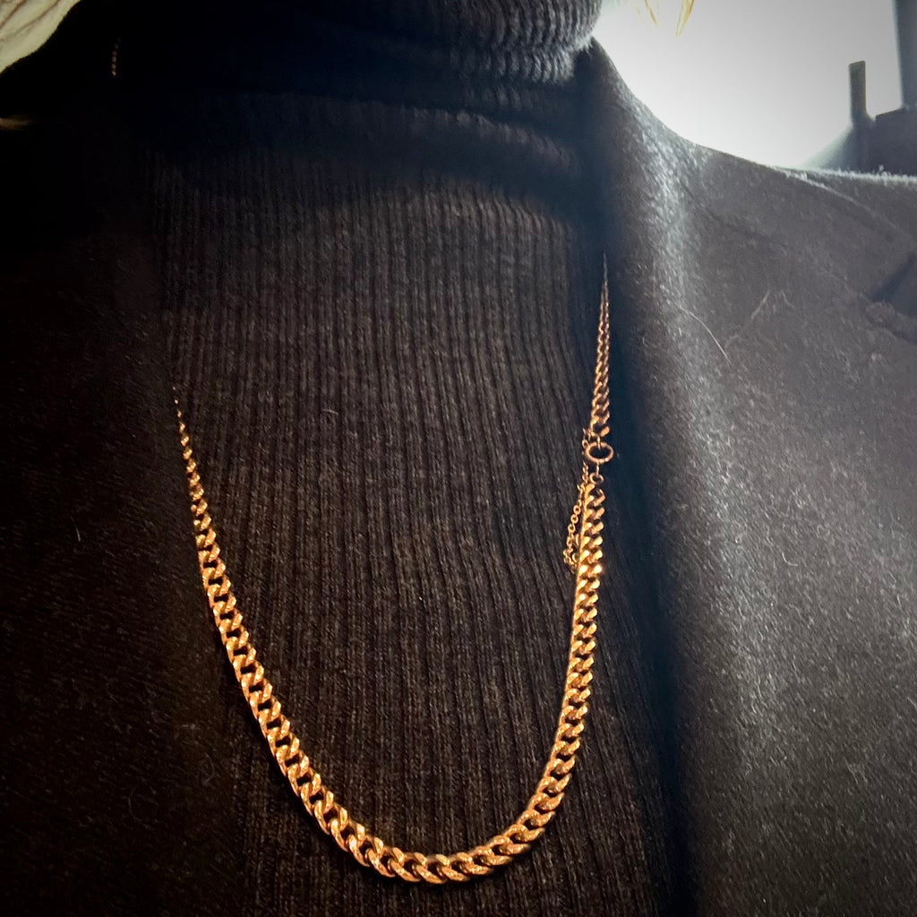 Antique French 18k Wide Curb Chain - 26