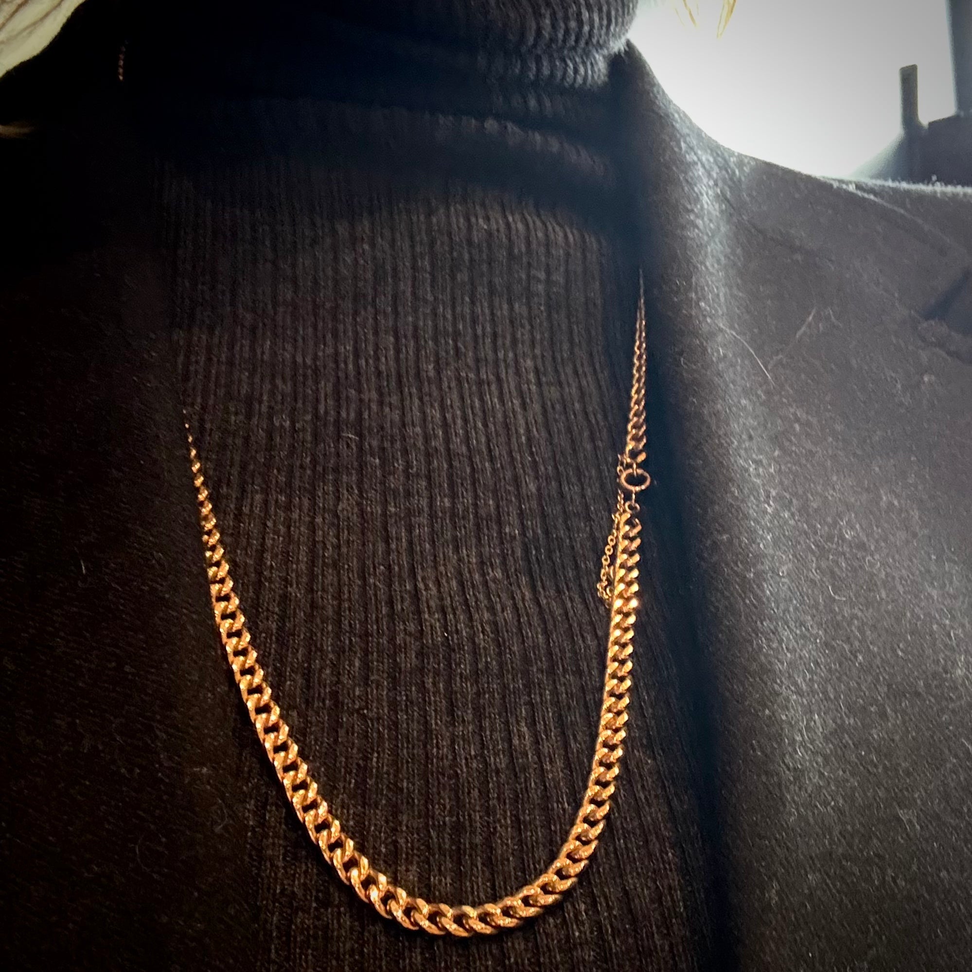 Antique French 18k Wide Curb Chain - 26