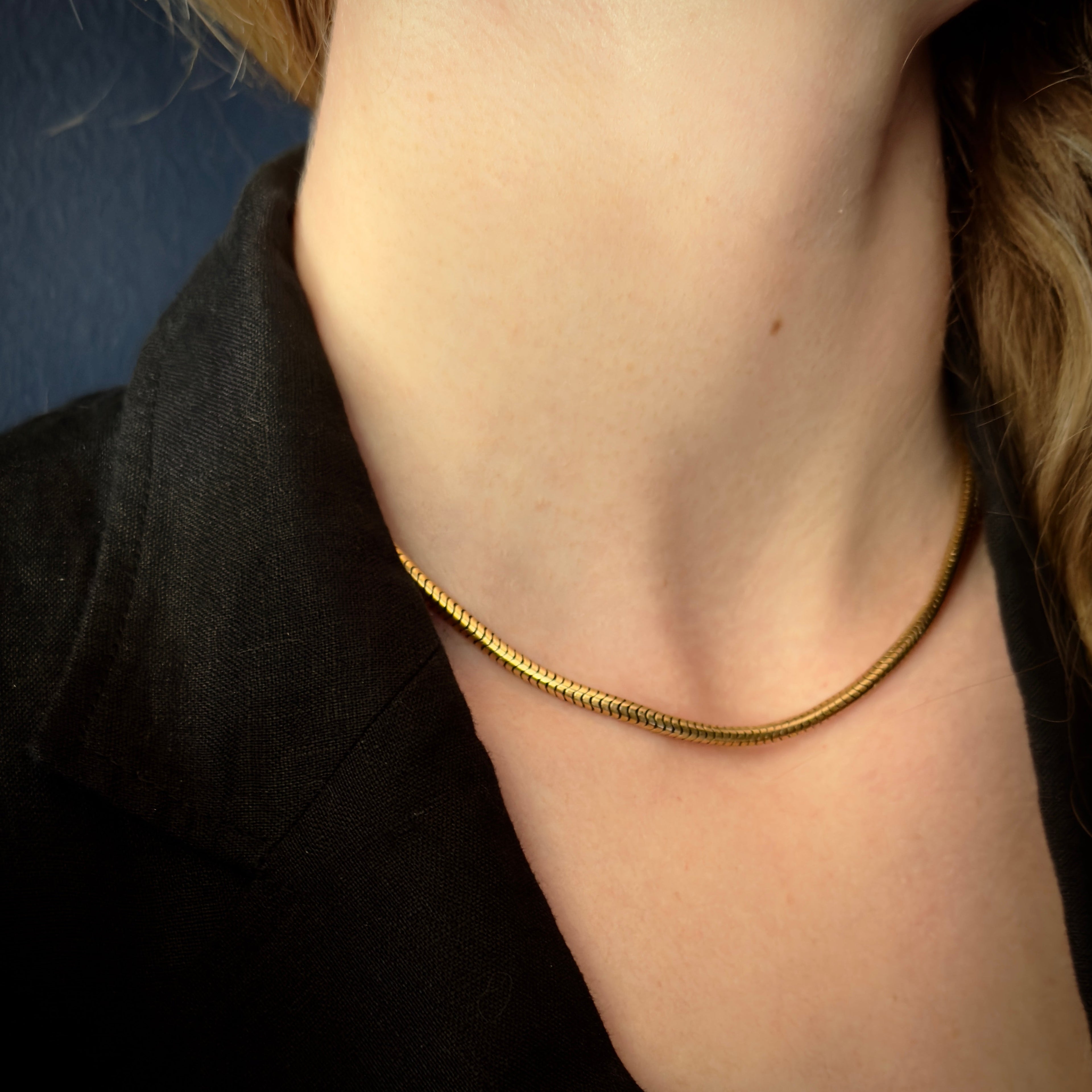 Antique Victorian 15k 3mm Snake Chain- 16.5
